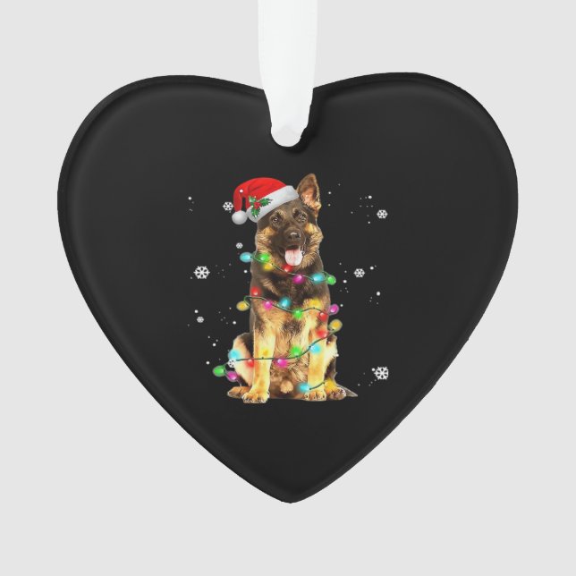 Deutscher Schäferhund Baum Weihnachtspullover Xmas Ornament (Vorderseite)