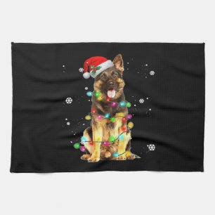 Deutscher Schäferhund Baum Weihnachtsschwester Xma Geschirrtuch