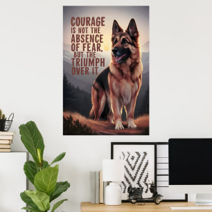 Deutscher Schäferhund bei Sonnenuntergang Poster
