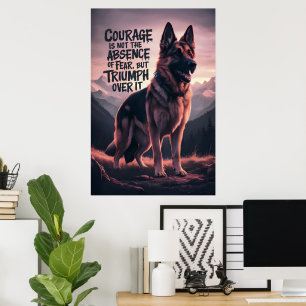 Deutscher Schäferhund bei Sunset Poster