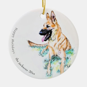 Deutscher Schäferhund Belgischer Malinois Hund Ein Keramik Ornament