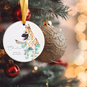 Deutscher Schäferhund Belgischer Malinois Hund Keramik Ornament