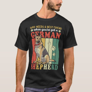 Deutscher Schäferhund Bester Hunde-Freund Retro Üb T-Shirt
