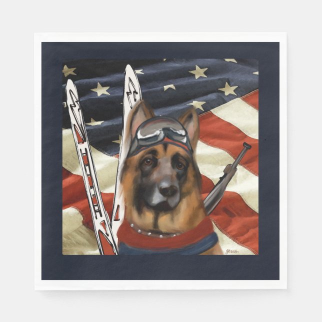 DEUTSCHER SCHÄFERHUND BIATHLON SERVIETTE (Vorderseite)