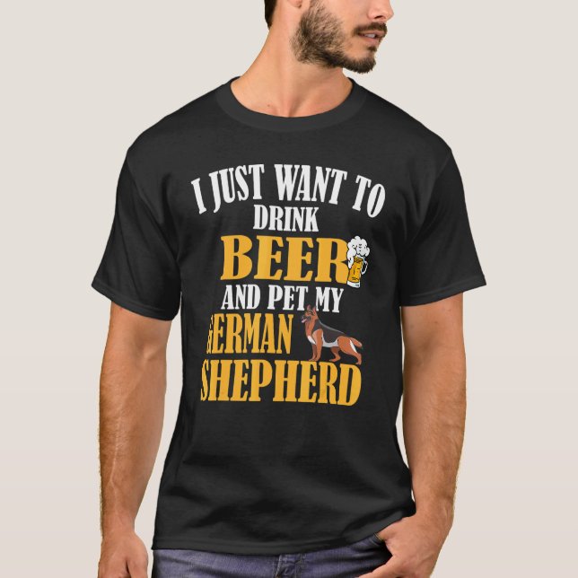 Deutscher Schäferhund Bier T-Shirt (Vorderseite)
