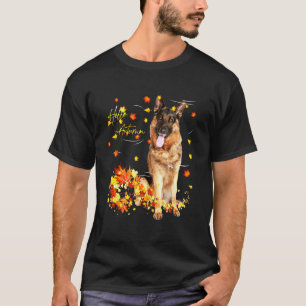 Deutscher Schäferhund Blattfall Hallo Herbst Für H T-Shirt