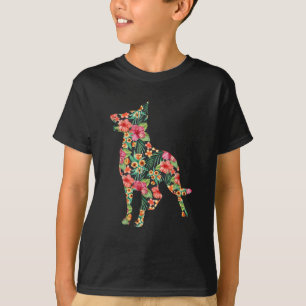 Deutscher Schäferhund Blume Lustiger Hund Silhouet T-Shirt