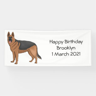 Deutscher Schäferhund-Cartoon Banner
