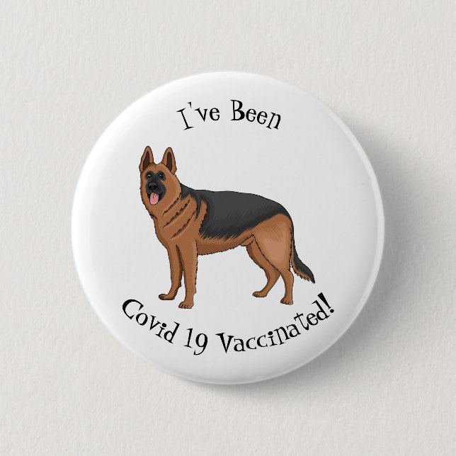 Deutscher Schäferhund-Cartoon Button (Vorderseite)