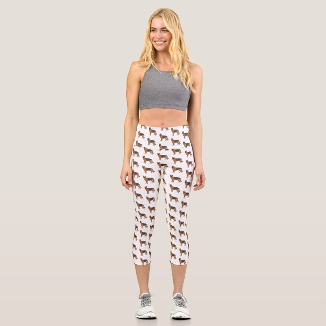 Deutscher Schäferhund-Cartoon Capri Leggings (Vorderseite)