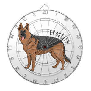 Deutscher Schäferhund-Cartoon Dartscheibe