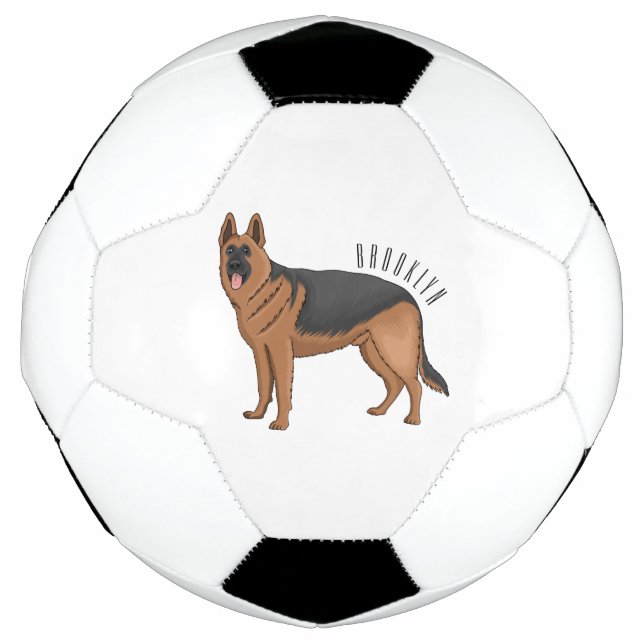 Deutscher Schäferhund-Cartoon Fußball (Vorderseite)