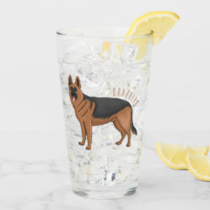 Deutscher Schäferhund-Cartoon Glas