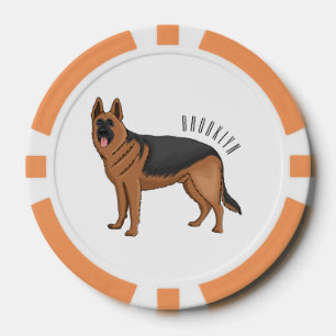 Deutscher Schäferhund-Cartoon Pokerchips