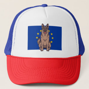 Deutscher Schäferhund Cartoon-Portrait-Design Truckerkappe