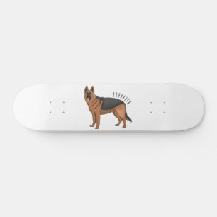 Deutscher Schäferhund-Cartoon Skateboard