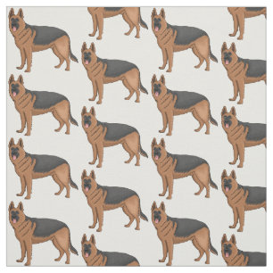 Deutscher Schäferhund-Cartoon Stoff