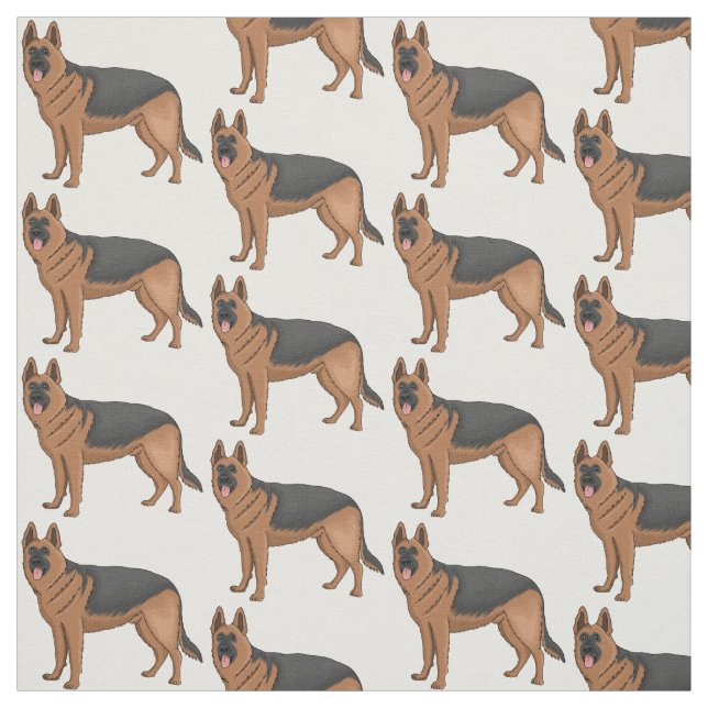 Deutscher Schäferhund-Cartoon Stoff (Muster)