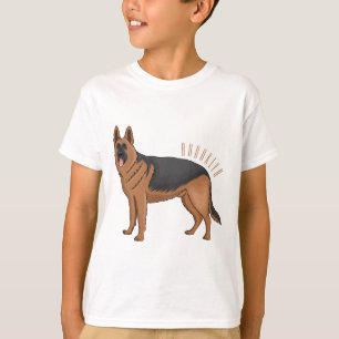 Deutscher Schäferhund-Cartoon T-Shirt