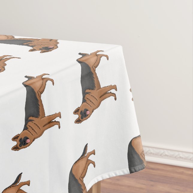 Deutscher Schäferhund-Cartoon Tischdecke (Beispiel)