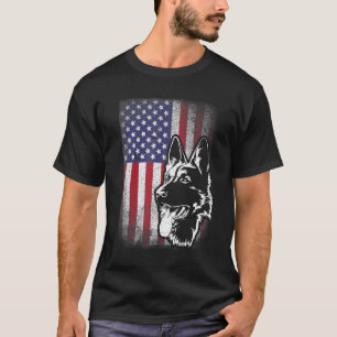 Deutscher Schäferhund Dad Mom 4. Juli Amerikanisch T-Shirt