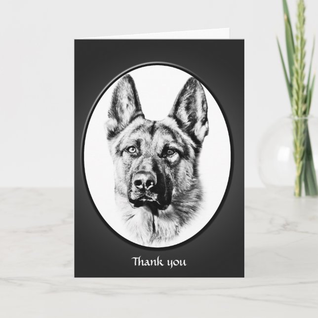 Deutscher Schäferhund "Danke" Dankeskarte (Vorderseite)