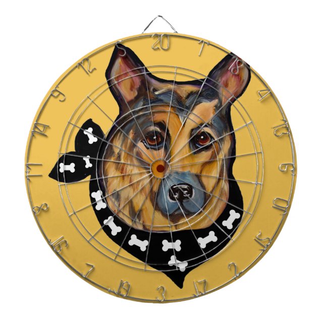 DEUTSCHER SCHÄFERHUND DARTSCHEIBE (vorne)
