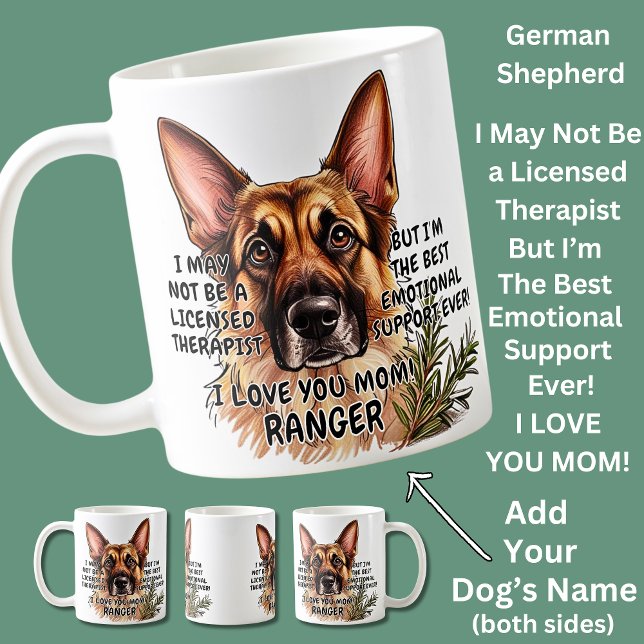 Deutscher Schäferhund Dog hinzufügen, Text ändern Kaffeetasse (Von Creator hochgeladen)