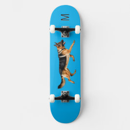 Deutscher Schäferhund Dog Picture Mit Monogramm Bl Skateboard