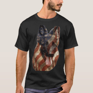 Deutscher Schäferhund Dog Usa American Flag Gsd T-Shirt