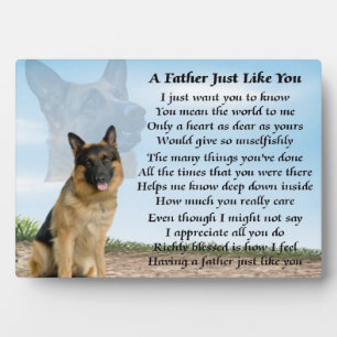 Deutscher Schäferhund Dog Vater Gedicht Plaque Fotoplatte