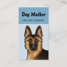 Deutscher Schäferhund Dog Walker Pet Service Blue Visitenkarte