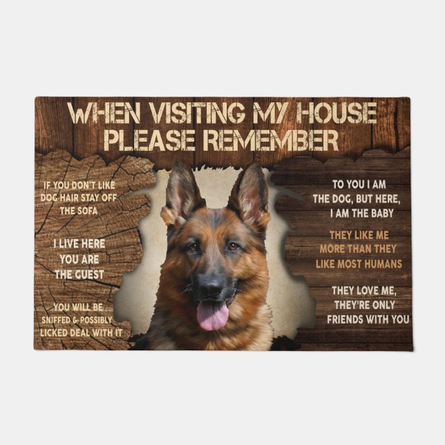Deutscher Schäferhund Doormat, Funny GSD Lover Ges Fußmatte (Vorderseite)