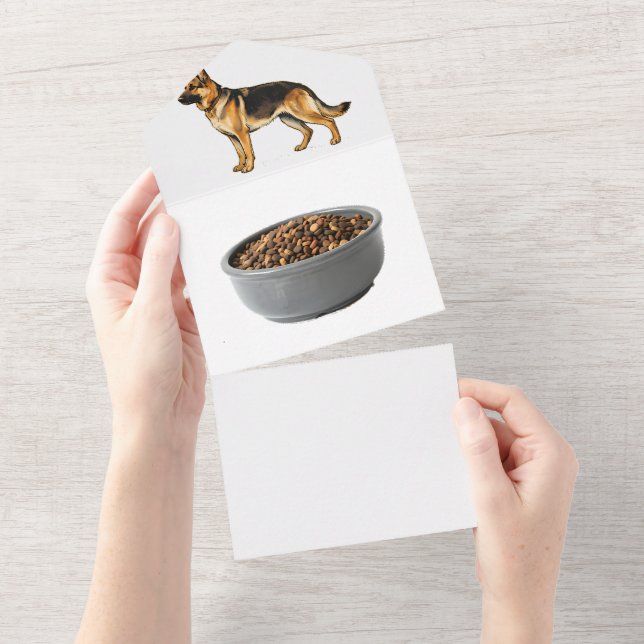 Deutscher Schäferhund Doppelseitig  All In One Einladung (Abreißtisch)