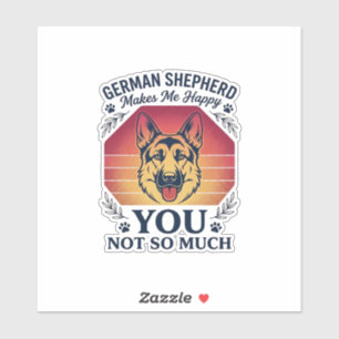 Deutscher Schäferhund Du Hund Retro Sonnenuntergan Aufkleber