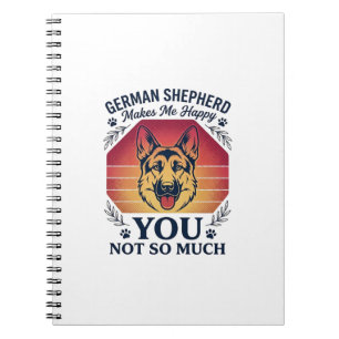Deutscher Schäferhund Du Hund Retro Sonnenuntergan Notizblock