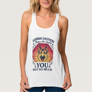 Deutscher Schäferhund Du Hund Retro Sonnenuntergan Tank Top