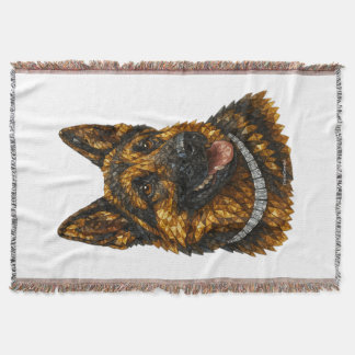 Deutscher Schäferhund Edelstein-Mosaik Luxus Decke