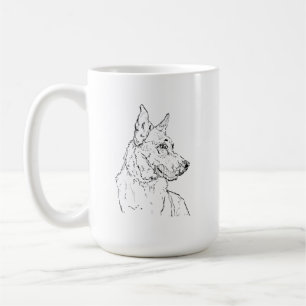 Deutscher Schäferhund Elsässer Hund Kunst Kaffeetasse