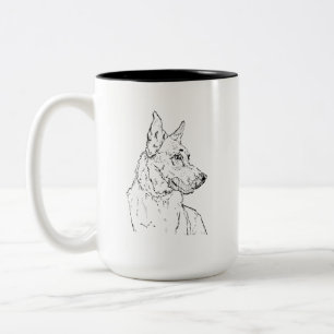 Deutscher Schäferhund Elsässer Hund Kunst Zweifarbige Tasse