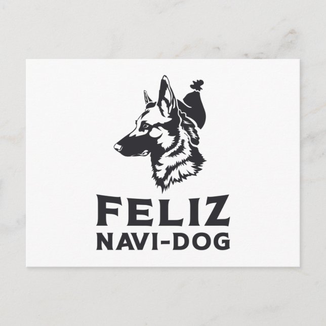 Deutscher Schäferhund Feliz Navi-Dog Hunde Tier Vi Postkarte (Vorderseite)