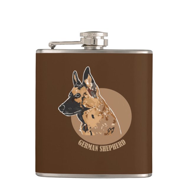 Deutscher Schäferhund Flachmann (Vorderseite)
