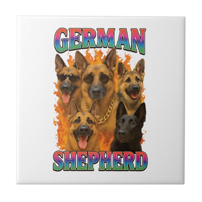 Deutscher Schäferhund Fliese (Vorderseite)