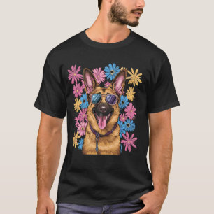 Deutscher Schäferhund Floral Frühling Hund Naturli T-Shirt