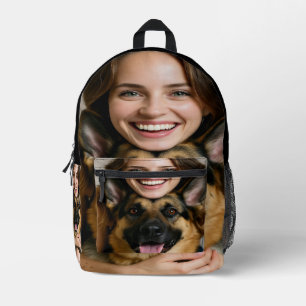 Deutscher Schäferhund-Foto personalisieren Bedruckter Rucksack
