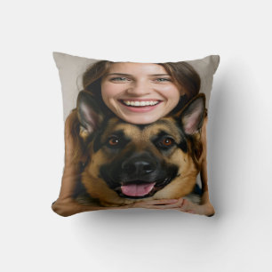 Deutscher Schäferhund-Foto personalisieren Kissen