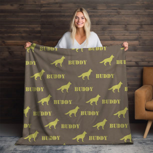 Deutscher Schäferhund, Foto und Individuelle Name Fleecedecke