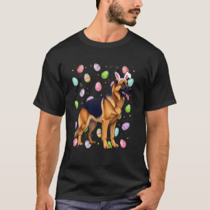 Deutscher Schäferhund Frohe Ostern Eierjagd Bunny T-Shirt