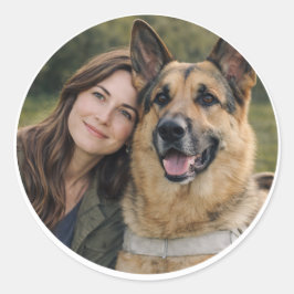 Deutscher Schäferhund Führhund Partnerschaft – Fra Runder Aufkleber