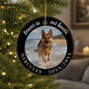Deutscher Schäferhund für immer in unseren Herzen Keramik Ornament